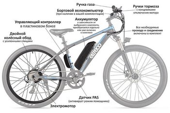 КОМПЛЕКТ Eltreco 36V 350W LCD 20 + АКБ 36V 10Ah TT